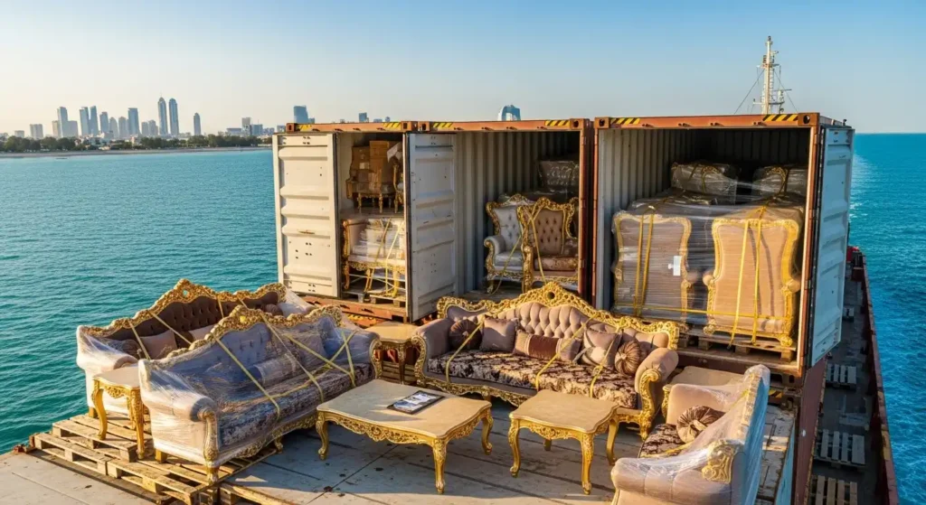 شحن أثاث من تركيا للخليج